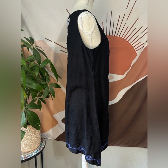 Johnny Was Black Colorful Embroidered Sleeveless Dress Size M Boho - Picture 10 of 10